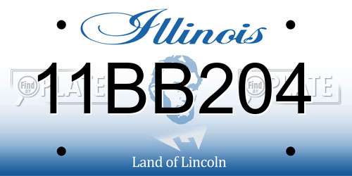 11BB204 Illinois License Plate