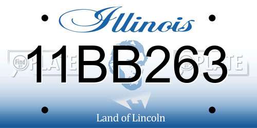 11BB263 Illinois License Plate