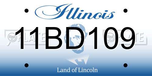11BD109 Illinois License Plate
