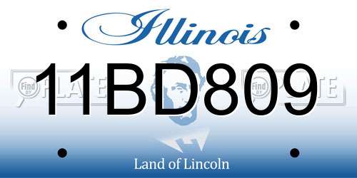 11BD809 Illinois License Plate