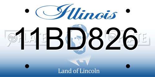 11BD826 Illinois License Plate