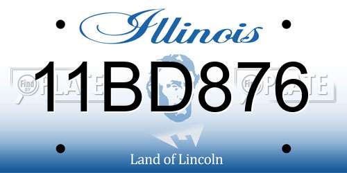11BD876 Illinois License Plate