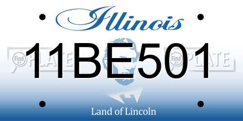 11BE501 Illinois License Plate