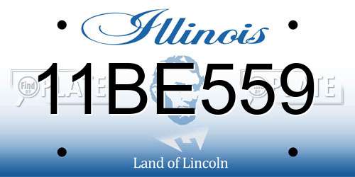 11BE559 Illinois License Plate