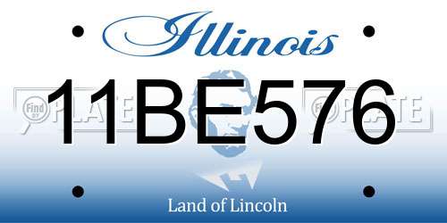 11BE576 Illinois License Plate