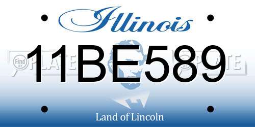 11BE589 Illinois License Plate