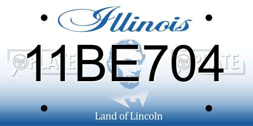 11BE704 Illinois License Plate