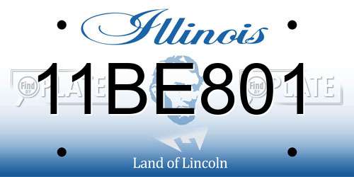 11BE801 Illinois License Plate