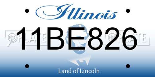 11BE826 Illinois License Plate