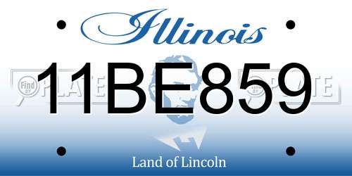 11BE859 Illinois License Plate