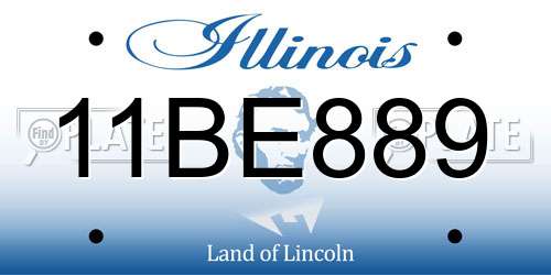 11BE889 Illinois License Plate