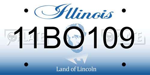 11BO109 Illinois License Plate