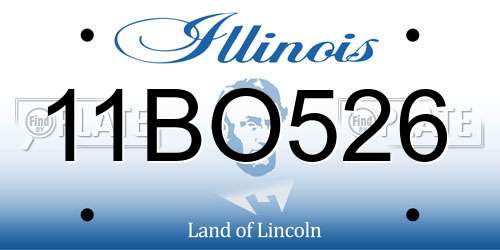 11BO526 Illinois License Plate