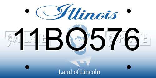 11BO576 Illinois License Plate