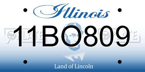 11BO809 Illinois License Plate