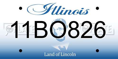 11BO826 Illinois License Plate