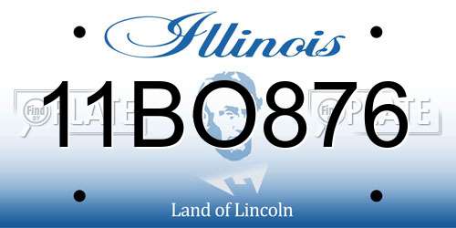 11BO876 Illinois License Plate