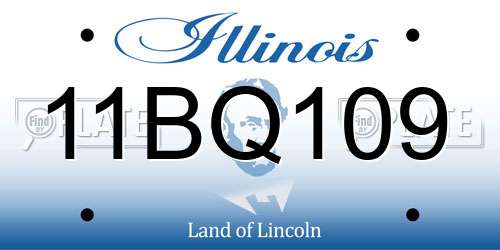11BQ109 Illinois License Plate