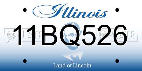 11BQ526 Illinois License Plate