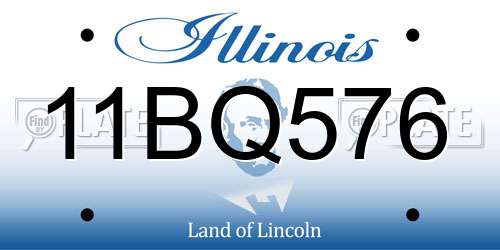 11BQ576 Illinois License Plate