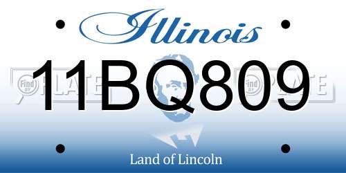 11BQ809 Illinois License Plate