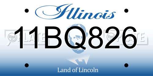 11BQ826 Illinois License Plate