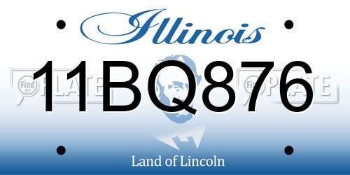11BQ876 Illinois License Plate