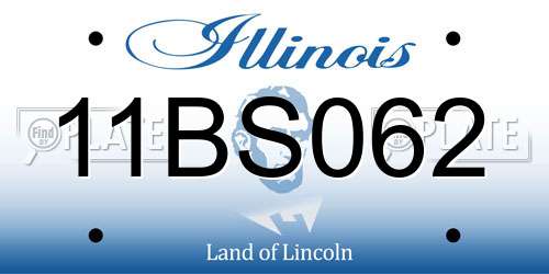 11BS062 Illinois License Plate