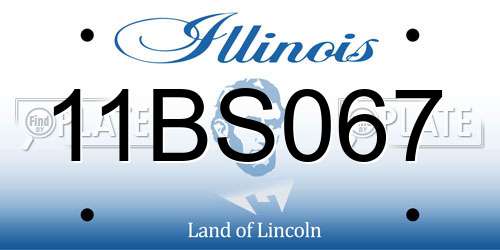 11BS067 Illinois License Plate