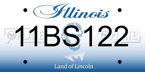 11BS122 Illinois License Plate