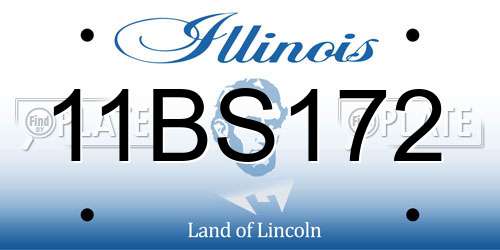 11BS172 Illinois License Plate