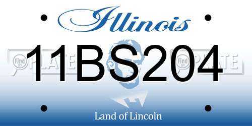 11BS204 Illinois License Plate
