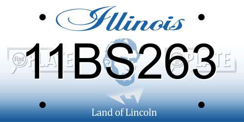 11BS263 Illinois License Plate