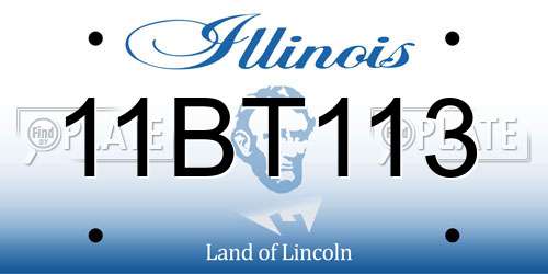 11BT113 Illinois License Plate