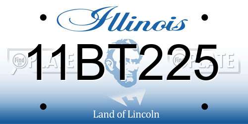 11BT225 Illinois License Plate