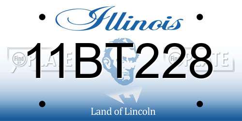 11BT228 Illinois License Plate