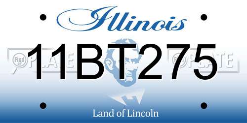 11BT275 Illinois License Plate