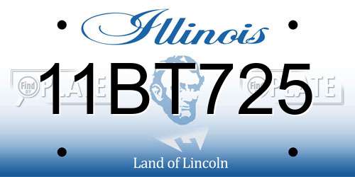 11BT725 Illinois License Plate