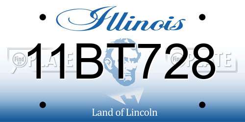 11BT728 Illinois License Plate