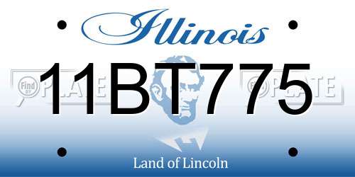 11BT775 Illinois License Plate
