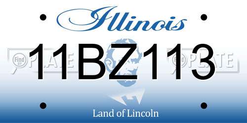11BZ113 Illinois License Plate