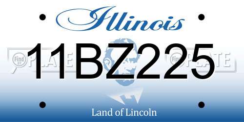 11BZ225 Illinois License Plate