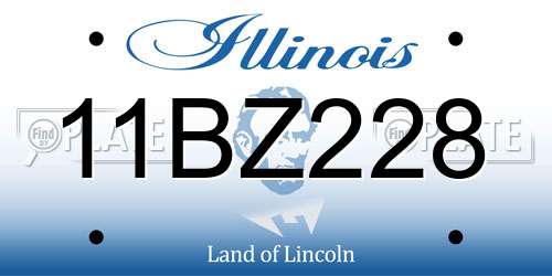 11BZ228 Illinois License Plate