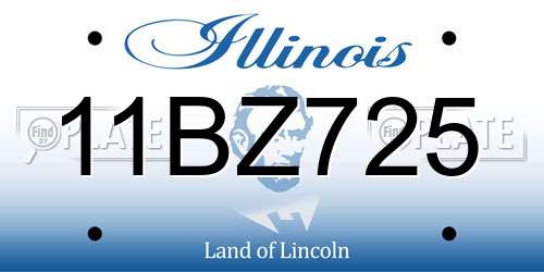 11BZ725 Illinois License Plate
