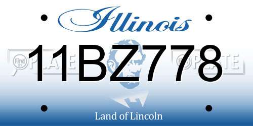 11BZ778 Illinois License Plate