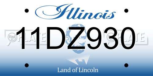 11DZ930 Illinois License Plate