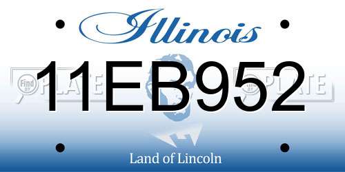 11EB952 Illinois License Plate