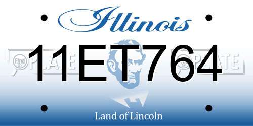 11ET764 Illinois License Plate