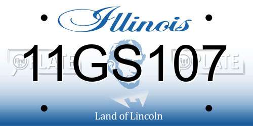 11GS107 Illinois License Plate
