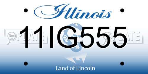 11IG555 Illinois License Plate
